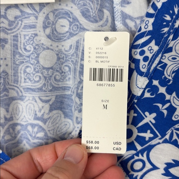 NWT Anthropologie Maeve Blue and White Floral T Shirt - M - Picture 7 of 10